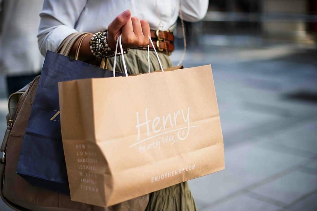 brown Henry paper shopping bag