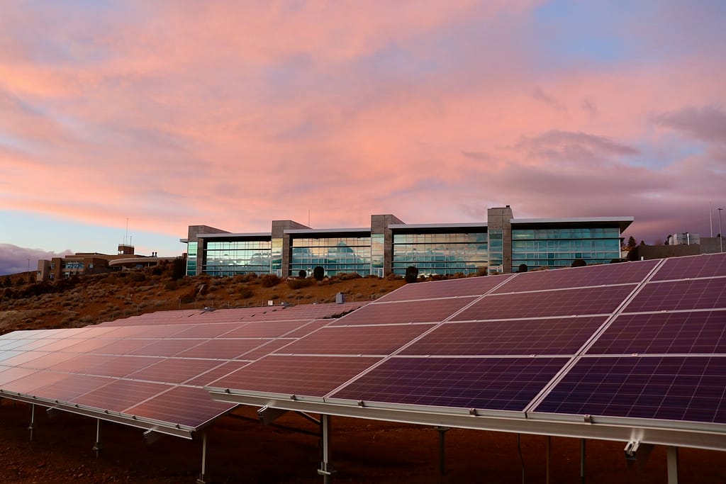 solar panels providing renewable energy as part of a sustainable business practice