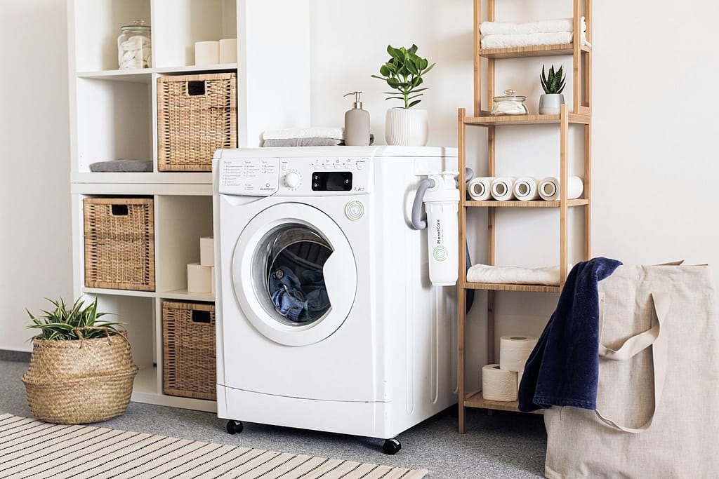 white eco friendly front load washing machine