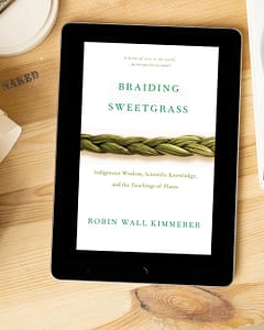 Braiding Sweetgrass book on IPAD for natural inspired gift ideas
