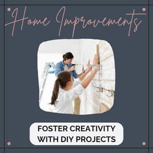 Check out the Category Home Improvement to foster your creativity with DIY projects. Image of two people hanging shelves on a white wall.